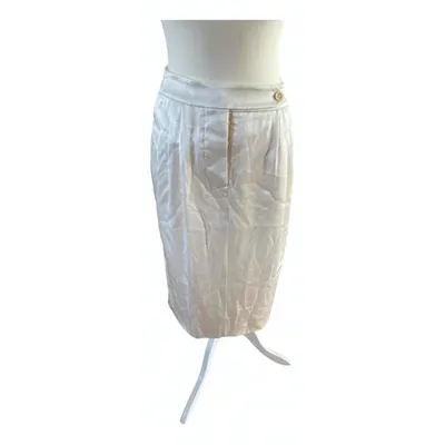 Pre-owned Max Mara Mid-length Skirt In White