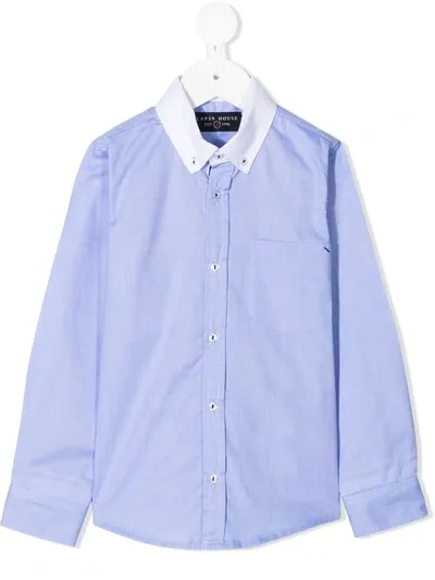 Lapin House Kids' Contrast-collar Shirt In Blue