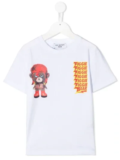 Neil Barrett Kids' Ziggie Graphic Print T-shirt In White