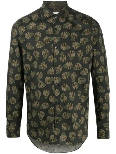 Tintoria Mattei Printed Circles Shirt In Green