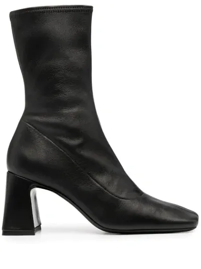 By Far Philip Stretch Leather Ankle Boots In Black