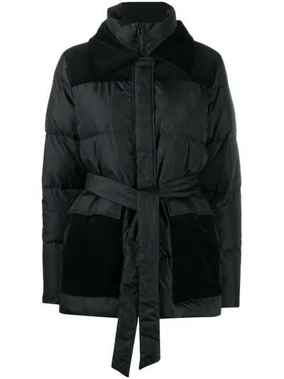 Aspesi Belted Puffer Jacket In Black