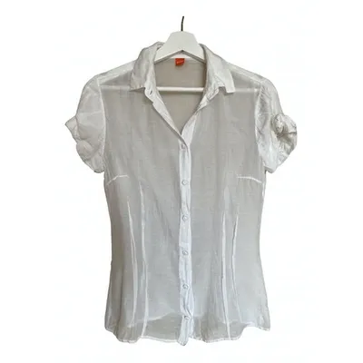 Pre-owned Hugo Boss White Cotton Top