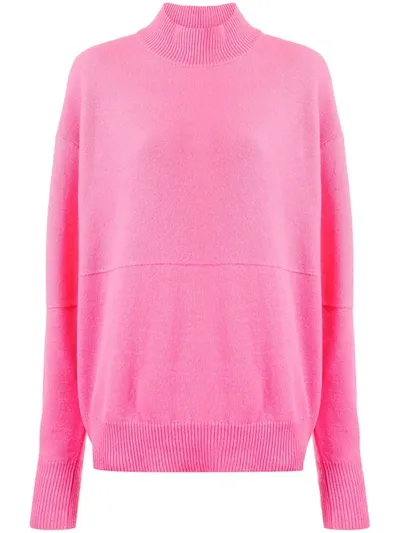 Erika Cavallini High Neck Knit Jumper In Pink