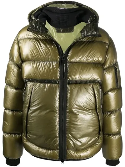 C.p. Company Classic Glossy Padded Jacket In Green