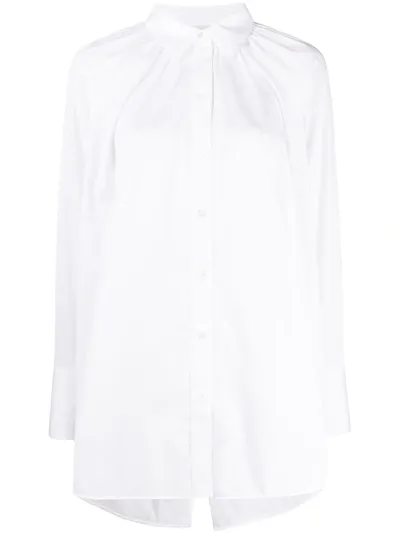 Victoria Victoria Beckham Longline Back Slit Shirt In White