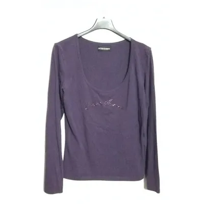 Pre-owned Emporio Armani Purple Cotton Top