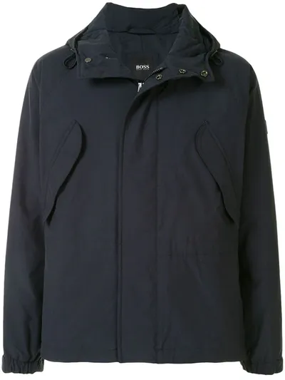 Hugo Boss Concealed Zip Jacket In Blue