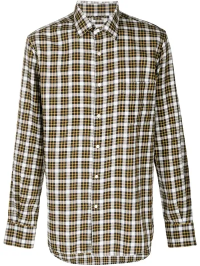 Aspesi Checked Cotton Shirt In Yellow