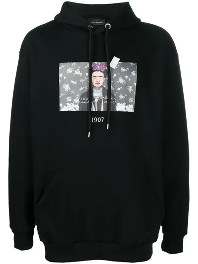 Throwback Frida Graphic Print Hoodie In Black