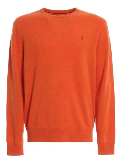 Polo Ralph Lauren Melange Wool Sweater In Orange