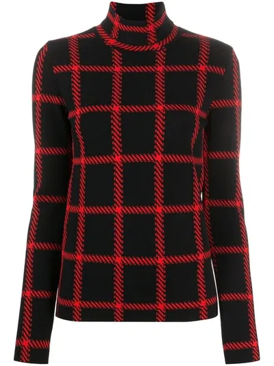 Stella Mccartney Check Roll-neck Jumper In Red