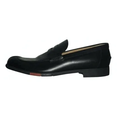 Pre-owned Gucci Leather Flats In Black