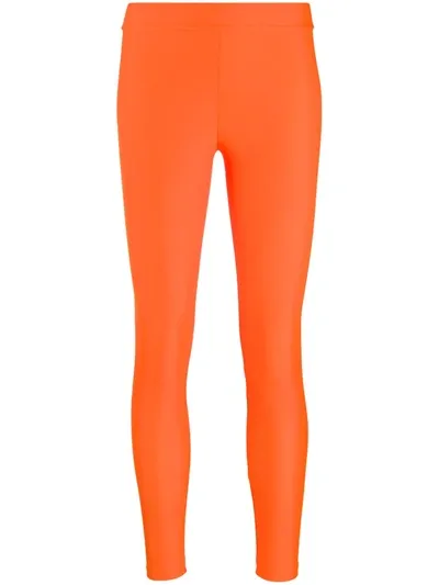 Palm Angels Geometric Logo Print Leggings In Orange