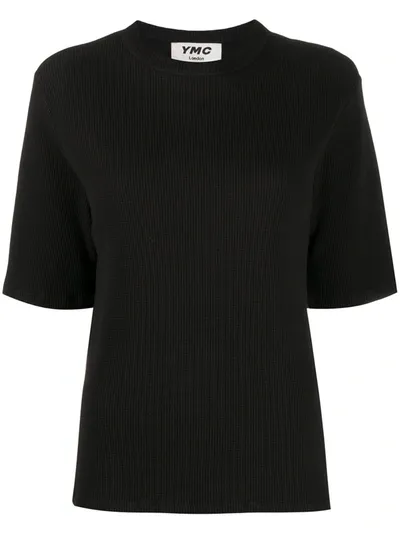 Ymc You Must Create Carlota Ribbed Jersey T-shirt In Black