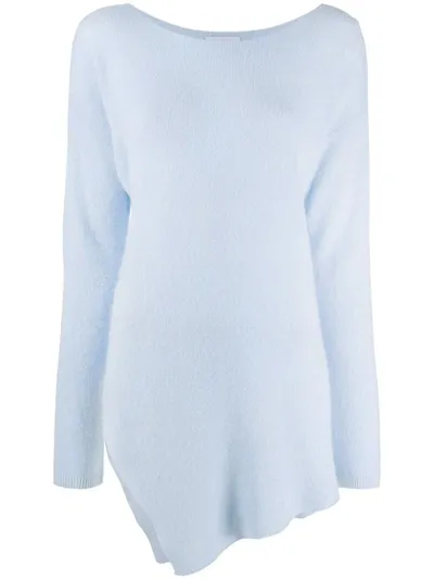 Dondup Asymmetric Hem Oversized Jumper In Blue