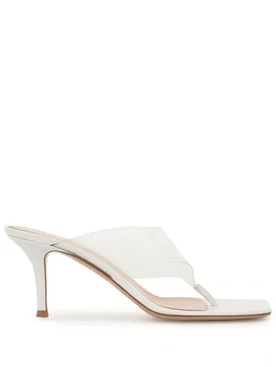 Gianvito Rossi Square Toe Sandals In White