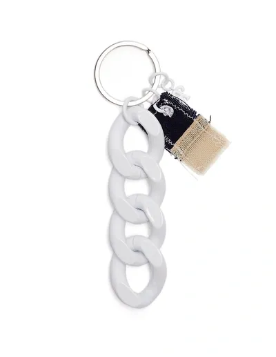 Raf Simons White Keychain With Flag