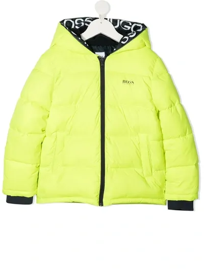 Hugo Boss Boys' Hooded Puffer Jacket - Big Kid In Yellow