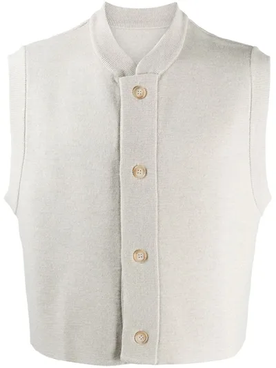 Jacquemus Gilet En Maille Merino Vest In Beige