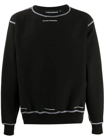 United Standard Contrast Stitching Sweatshirt In Black