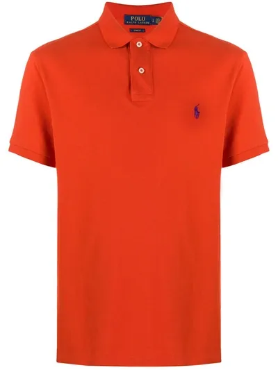 Polo Ralph Lauren Embroidered Logo Polo Shirt In Orange