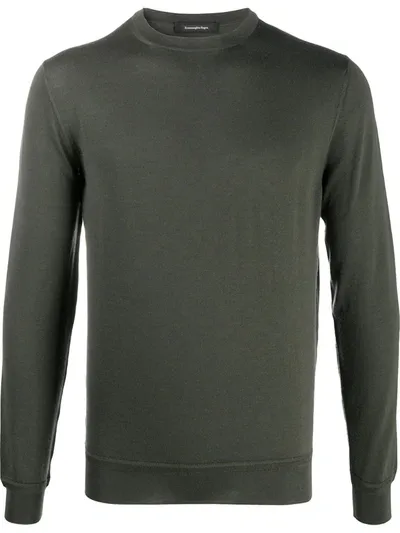 Ermenegildo Zegna Round Neck Wool Jumper In Green