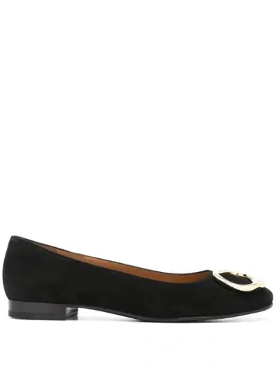 Fratelli Rossetti Abstract Buckle Ballerina Flat In Black