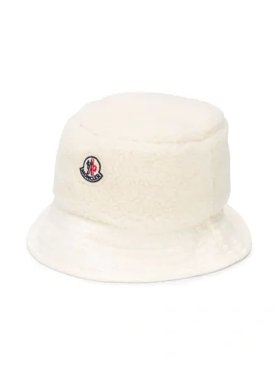 Moncler Babies' Logo-patch Bucket Hat In White