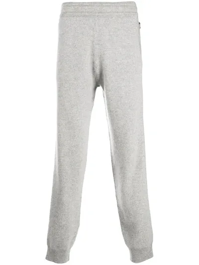 Z Zegna Stripe Detail Cashmere Track Pants In Grey