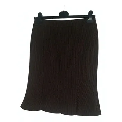 Pre-owned Tara Jarmon Wool Mini Skirt In Brown