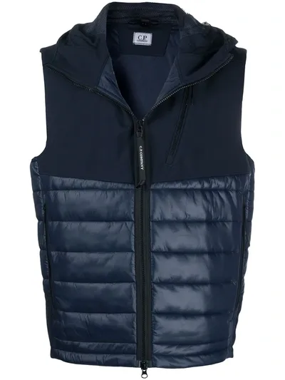 C.p. Company Goggle Padded Waistcoat In Blue