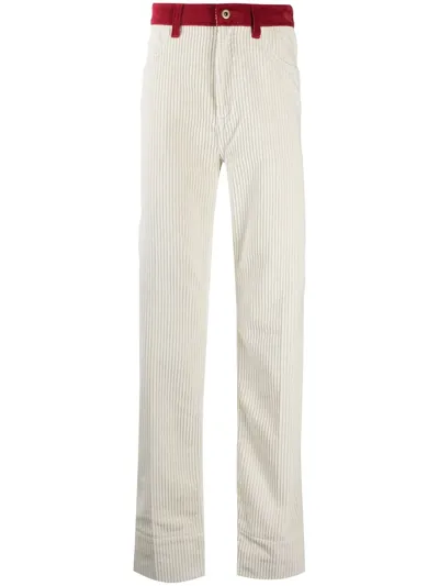 Wales Bonner Cotton-corduroy Straight-leg Trousers In White