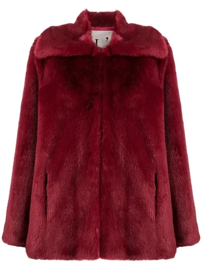 L'autre Chose Faux-fur Short-length Coat In Red