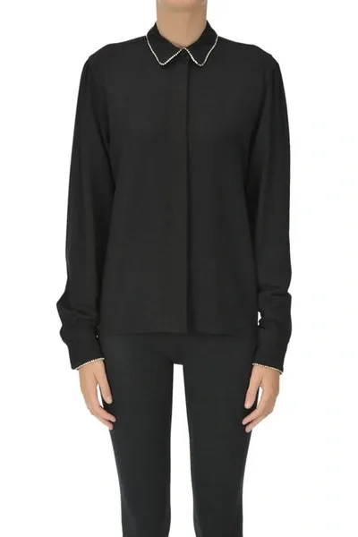 Msgm Embellished Shirt In Black