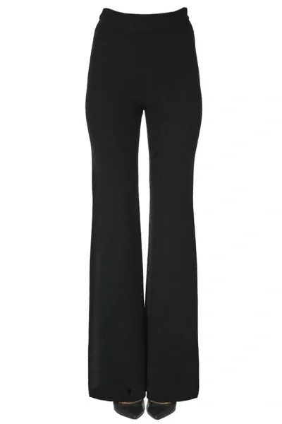 Forte Forte Ribbed Knit Trousers In Black