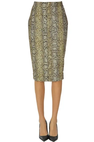 Victoria Beckham Printed Pencil Skirt In Multicoloured