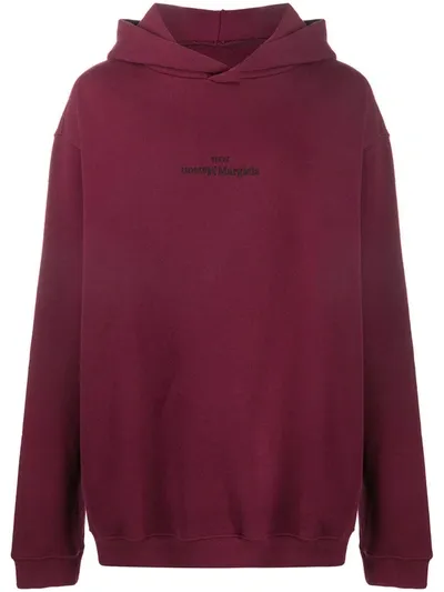 Maison Margiela Ovesized Cotton Sweatshirt With Upside Down Logo In Red