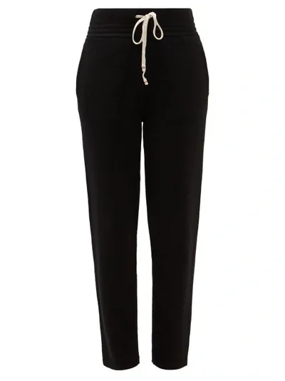 Les Tien Cashmere Drawstring Waist Track Pants In Black