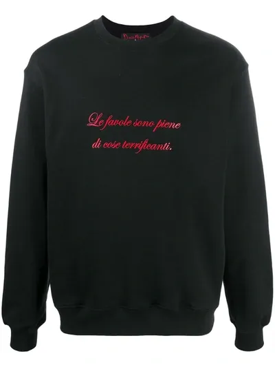 Msgm Slogan Print Sweatshirt In Black