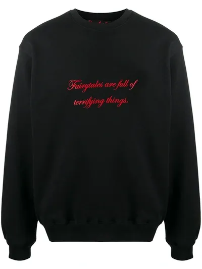 Msgm Slogan Print Sweatshirt In Black