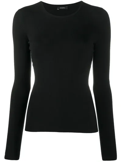 Joseph Long-sleeve Crew Neck Jumper In Black