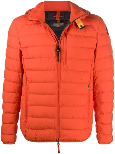 Parajumpers Hooded Long Sleeve Down Jacket In Orange