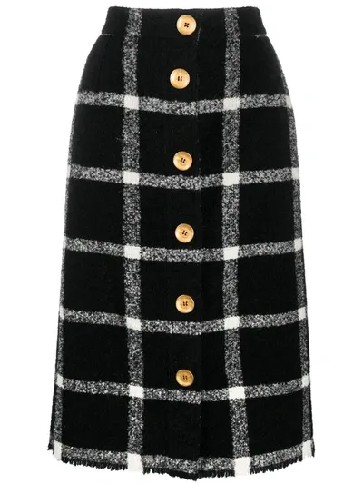 Ports 1961 Window Pane-check Skirt In Black