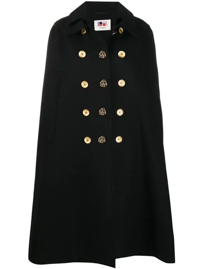 Ports 1961 Button-detail Longline Cape In Black