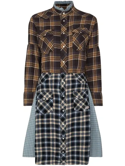 Rentrayage Farmer's Patchwork Checked Dress In Black