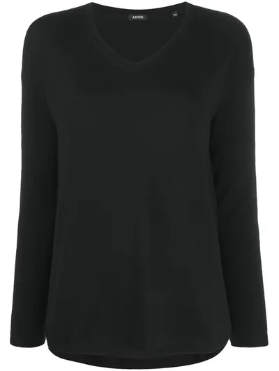 Aspesi V-neck Sweater In Black