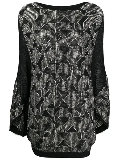 Pierantoniogaspari Jacquard Dropped Shoulder Jumper In Black