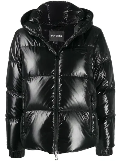 Duvetica Hooded Puffer Jacket In Black