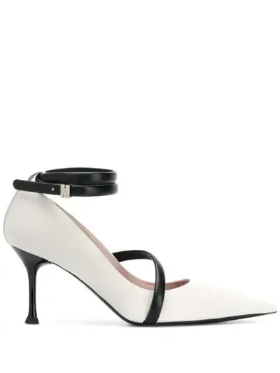 Msgm Pointed-toe Strappy Pumps In White